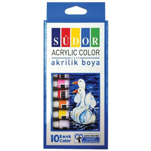 Südor Akrilik Boya Tüp 10 Renk x 9 ml