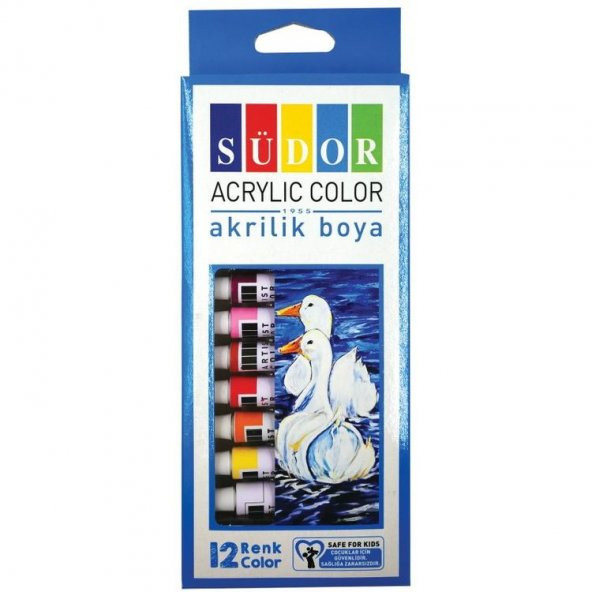 Südor Akrilik Boya Tüp 12 Renk x 9 ml