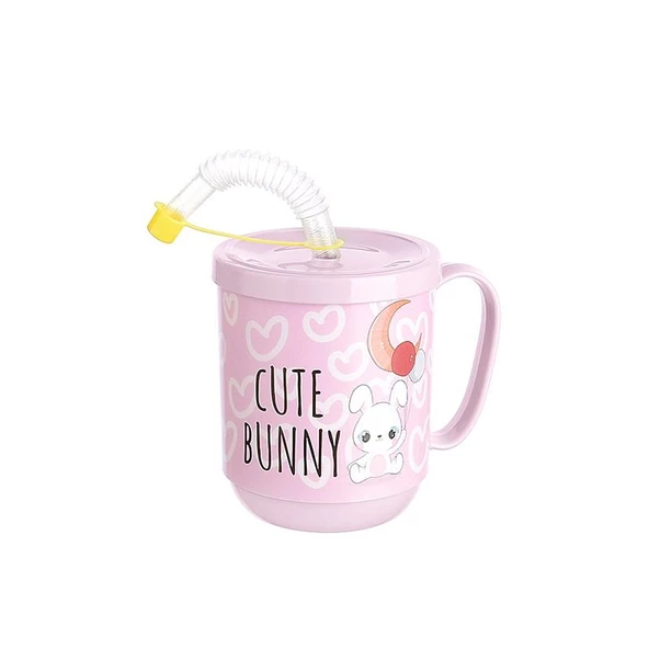 Funny Pipetli Çocuk Içecek Bardağı Desenli Bardak 350ml - 4