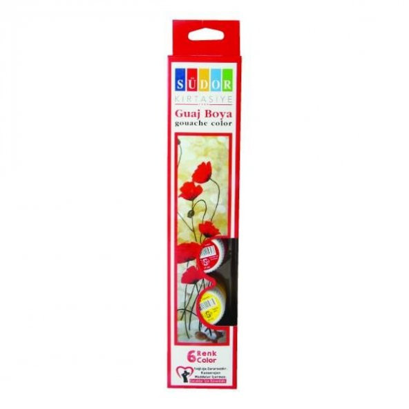 Südor Guaj Boya 6 Renk x 15 ml. Şişe