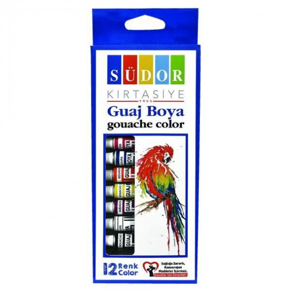 Südor Guaj Boya 12 Renk x 9 ml. Tüp
