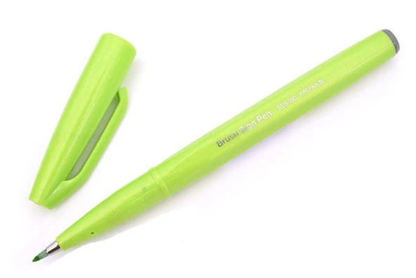 Pentel Brush Sign Pen LIGHT GREEN