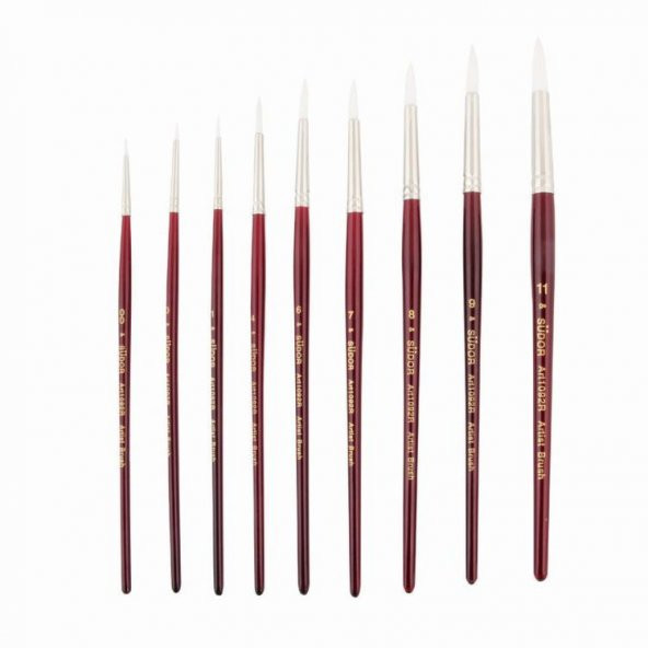 Südor 1092R Serisi Beyaz Sentetik Kıl Yuvarlak Uçlu Fırça No:3 ürün görseli