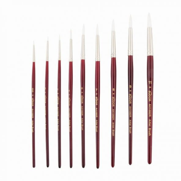 Südor 1092R Serisi Beyaz Sentetik Kıl Yuvarlak Uçlu Fırça No:6 ürün görseli 1