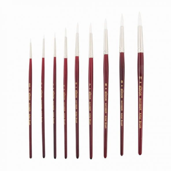 Südor 1092R Serisi Beyaz Sentetik Kıl Yuvarlak Uçlu Fırça No:10 ürün görseli 1