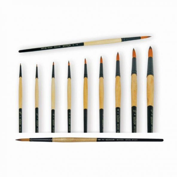 Südor 123 Serisi Sentetik Kıl Yuvarlak Uçlu Fırça No:3