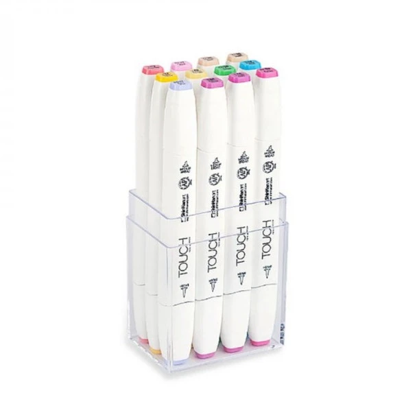Touch Twin Brush Marker 12 Renk Set PASTEL RENKLERİ