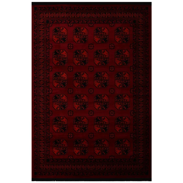 Afgan Türkmen Otantik Desenli Bordo Oturma Odası Salon Mutfak Halısı 2892A_ZS74 - 2
