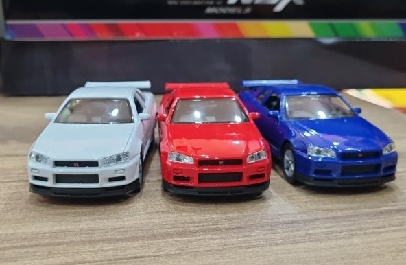 Çek Bırak Metal Araba Nissan Skyline GT-R (R34) Oyuncak