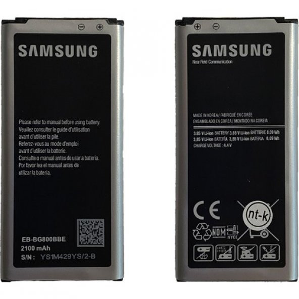 Samsung Galaxy G800 S5 Mini Uyumlu Samsung EB-BG800BBE 2100 Mah Batarya