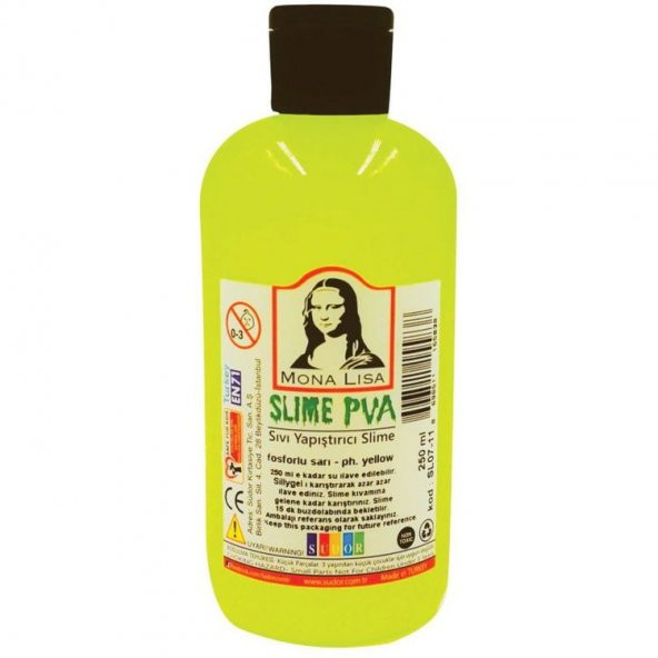 Südor Mona Lisa Slime Jeli 250 ml. Fosforlu Sarı