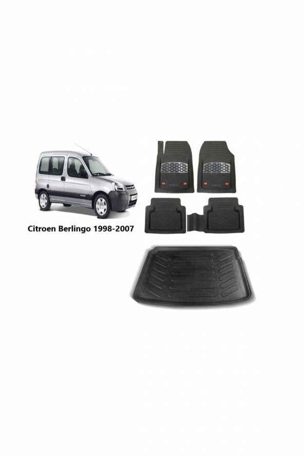 Citroen Berlingo 2007 Model 3D Bagaj Havuzu+3D Havuzlu Paspas Takımı