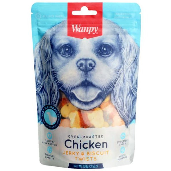 Wanpy Oven Roasted 100 Doğal Tavuk Sargılı Bisküvili Köpek Ödülü 100 Gr - 1