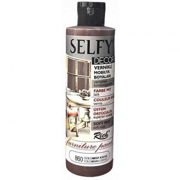 Rich Selfy Decor Vernikli Boya 240 cc 860 COLOMBİA KAHVE