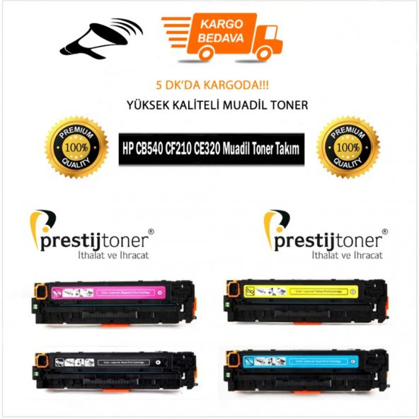Hp Cb540 Cf210 Ce320 Muadil Toner Set Takım 125A/131A/128A Cm1312 - 1