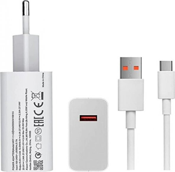 Sesatech Gurtech Xiaomi Uyumlu Type C 33W Hızlı Şarj Cihazı Şarj Aleti Kablo + Adaptör Hızlı Turbo Şarj Aleti 5A