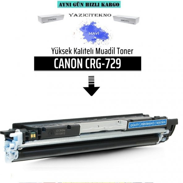 Yazicitekno Canon Crg-729 Mavi Muadil Toner /Wb/Lbp7010/Lbp7018 - 1