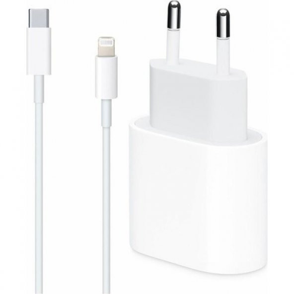 Miyuu Apple iPhone 6s Uyumlu 20W Usb-C Güç Adaptörü + 1m Usb-C Lightning Şarj Kablosu Seti