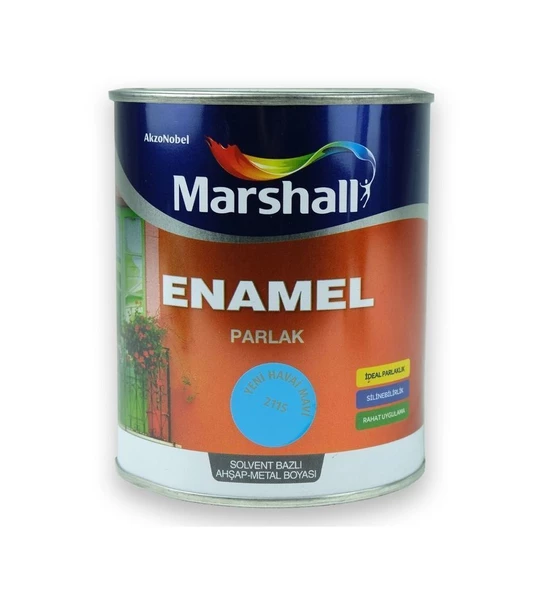 Marshall Enamel Parlak Ahşap Metal Boyası Havai Mavi 2,5 L