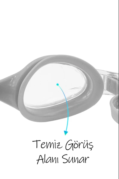4lü Set Yüzücü Gözlüğü Kumaş Bone Kulak Ve Burun Tıkaçlı Set Yüzme Havuz Deniz Gözlüğü Gri - 7