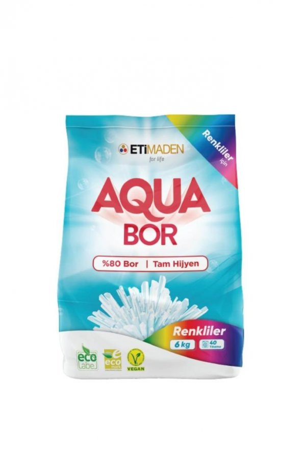 Eti Maden Aquabor %80 Bor Renkliler için Toz Deterjan 6 kg