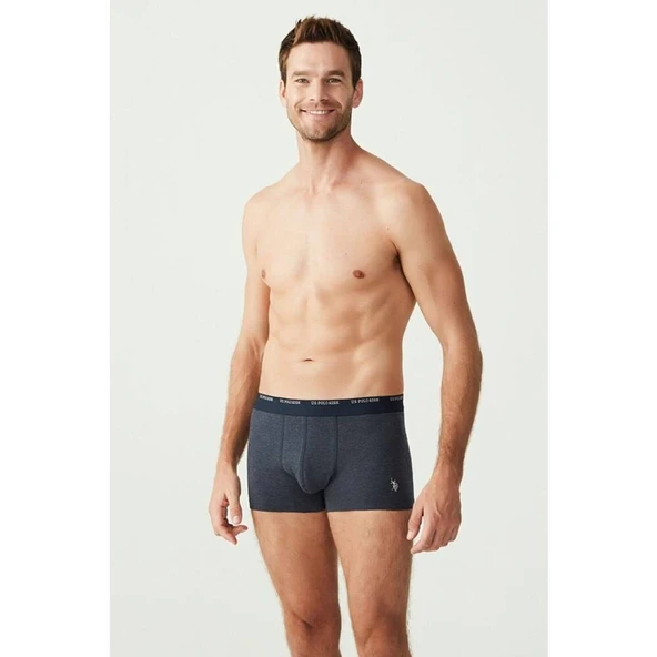 U.S. Polo Assn. Erkek 3 Lü Desenli Boxer Set Lacivert - 4