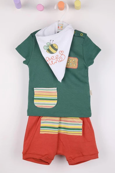 Arı Baskılı 3'lü Şortlu Takım 3426