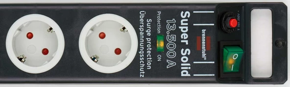 Brennenstuhl Super-Solid surge protection 13.500 A 8Li Priz Siyah - 2