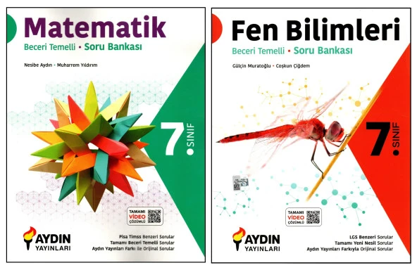 Aydın Yayınları 7. Sınıf Matematik+Fen Bilimleri Beceri Temelli Soru Bankası 2 Kitap