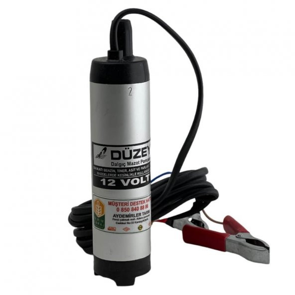 Düzey Alüminyum Gövde Küçük Dalgıç Transfer Pompası 12 Volt