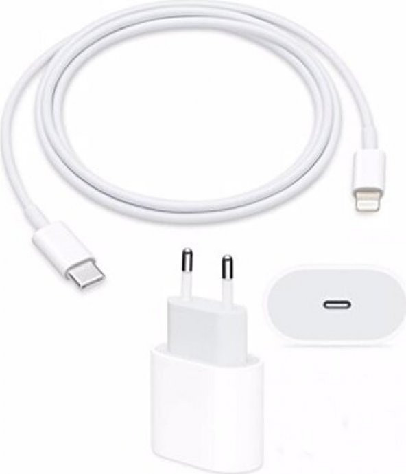 Kensa Apple iPhone Uyumlu Hızlı Şarj Aleti Seti 20W Usbc+Kablo