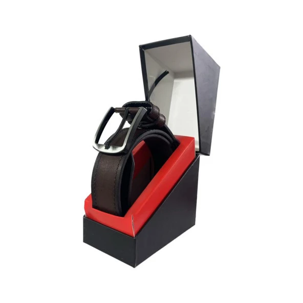 Fossil Kahve Çift Dikiş Suni Deri 4 cm Erkek Kemeri-110 Cm - Resim 5