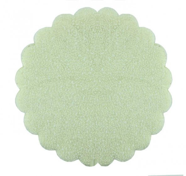 Organze Yuvarlak Karlı Puantiyeli Krem 22cm x 22cm 100 Adet