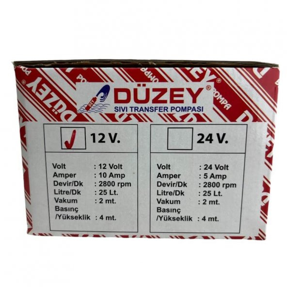 Düzey 3/4 Çıkışlı Dıştan Mazot ve Sıvı Aktarım Pompası 12 Volt - 6