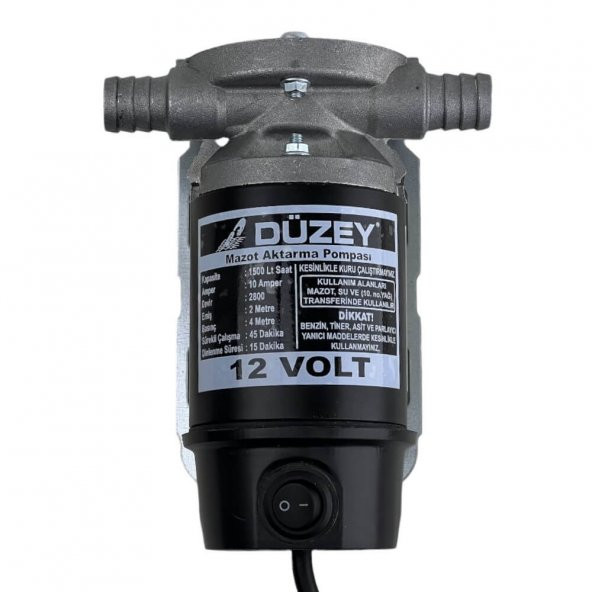 Düzey 3/4 Çıkışlı Dıştan Mazot ve Sıvı Aktarım Pompası 12 Volt - 2