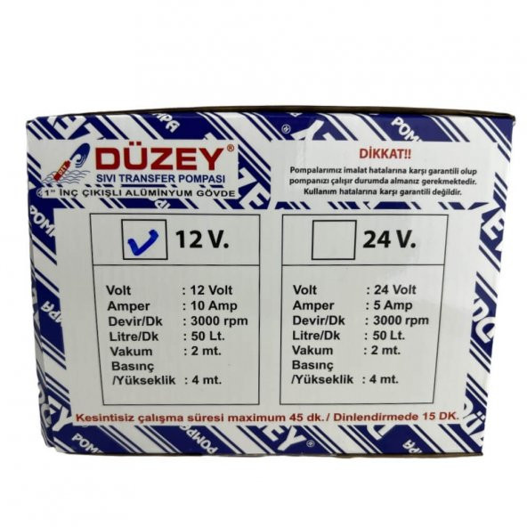 Düzey 12 Volt 1 Inc Alüminyum Gövde Sıvı Transfer Pompası - 7