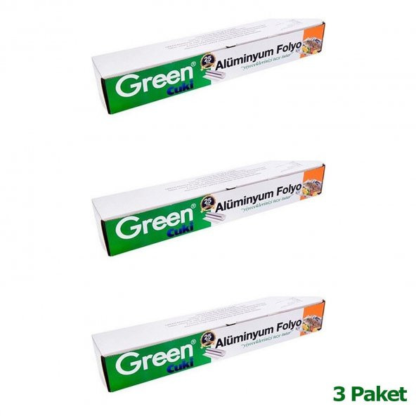 Green Cuki Alüminyum Folyo - 30 Cm. x 100 Metre - 3 Paket - 2