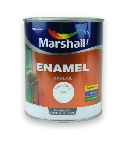 Enamel Parlak Ahşap Metal Boyası Parlak Yeni Gümüş 2,5 L