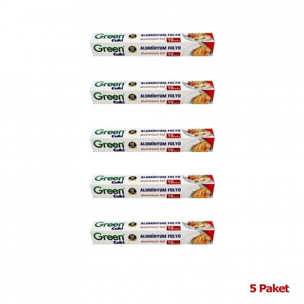 Green Cuki Alüminyum Folyo - 30 Cm. x 10 Metre - 5 Paket - 2