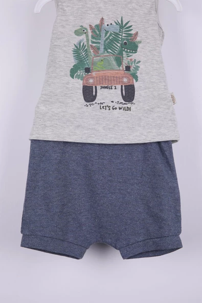 Dinazor Baskı Erkek Bebek Şortlu Takım - 12