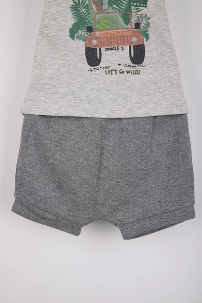 Dinazor Baskı Erkek Bebek Şortlu Takım - 2