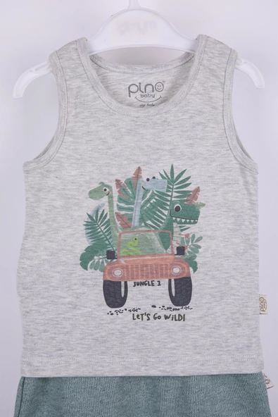 Dinazor Baskı Erkek Bebek Şortlu Takım - 4