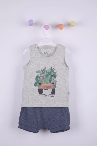 Dinazor Baskı Erkek Bebek Şortlu Takım - 10