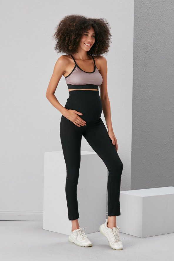 Siyah Hamile Tayt - Hamile Tayt - Siyah Tayt - Siyah Hamile Tayt - Pamuk Tayt - 3