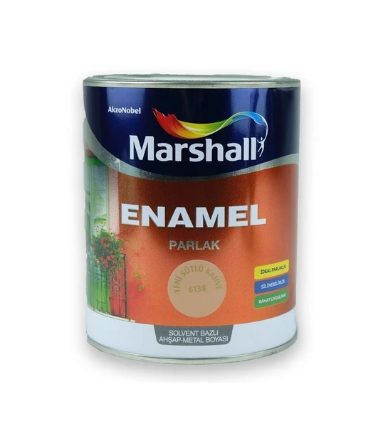 Marshall Enamel Parlak Ahşap Metal Boyası Sütlü Kahve 2,5 L