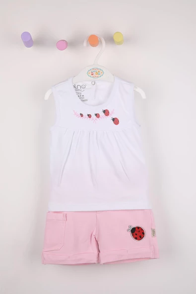 Uğur Böcek Baskılı Şortlu Kız Bebek Takım 3430 - 11