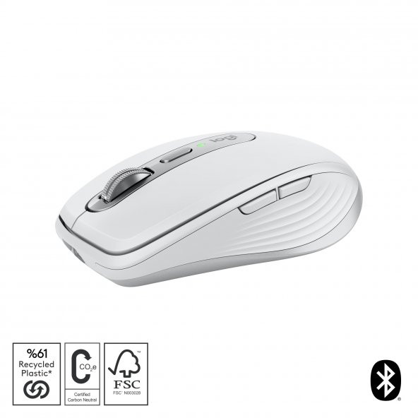 Logitech MX Anywhere 3S Kompakt 8000 DPI Optik Sensörlü Sessiz Bluetooth Kablosuz Mouse - Beyaz - Resim 3