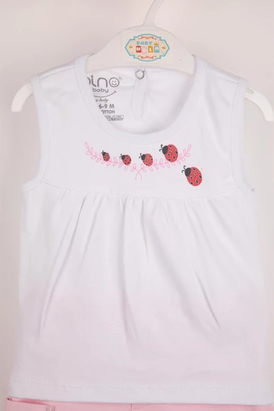 Uğur Böcek Baskılı Şortlu Kız Bebek Takım 3430 - 12