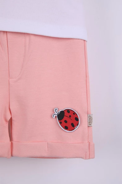 Uğur Böcek Baskılı Şortlu Kız Bebek Takım 3430 - 9