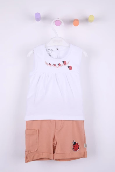 Uğur Böcek Baskılı Şortlu Kız Bebek Takım 3430 - 2